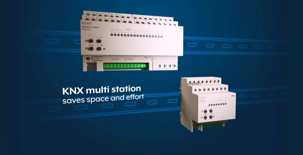 JUNG KNX multi stations saving space and effort in the electrical distribution board